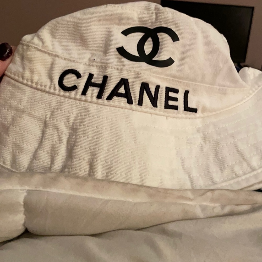 Chanel white bucket hat